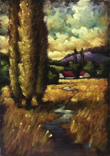 Hidden Springs (series) 008. Paintstik on Museum Board. Varnished. 8"x12". $500.00